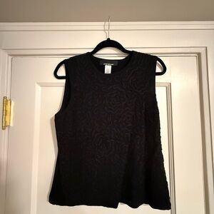 Chico's Black Floral Muscle Tee